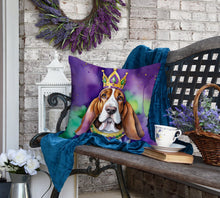 Load image into Gallery viewer, Basset Hound King of Mardi Gras Throw Pillow