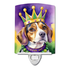 Load image into Gallery viewer, Beagle King of Mardi Gras Ceramic Night Light