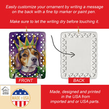 Load image into Gallery viewer, Beagle King of Mardi Gras Porcelain Ornament