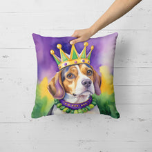 Load image into Gallery viewer, Beagle King of Mardi Gras Throw Pillow