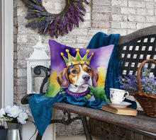 Load image into Gallery viewer, Beagle King of Mardi Gras Throw Pillow