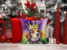 Load image into Gallery viewer, Beagle King of Mardi Gras Throw Pillow