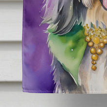 Load image into Gallery viewer, Bearded Collie King of Mardi Gras House Flag