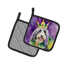 Load image into Gallery viewer, Bearded Collie King of Mardi Gras Pot Holders - Set of 2 Decorative Kitchen Helpers | Made in the USA