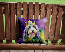 Load image into Gallery viewer, Bearded Collie King of Mardi Gras Throw Pillow - 14x14 Decorative Pillow – Art for Your Home &amp; Patio