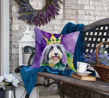 Load image into Gallery viewer, Bearded Collie King of Mardi Gras Throw Pillow