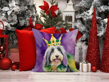 Load image into Gallery viewer, Bearded Collie King of Mardi Gras Throw Pillow