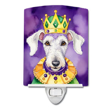 Load image into Gallery viewer, Bedlington Terrier King of Mardi Gras Ceramic Night Light