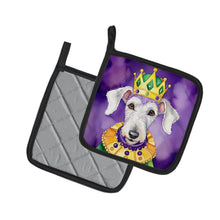 Load image into Gallery viewer, Bedlington Terrier King of Mardi Gras Pot Holders - Set of 2 Decorative Kitchen Helpers | Made in the USA