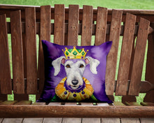 Load image into Gallery viewer, Bedlington Terrier King of Mardi Gras Throw Pillow - 14x14 Decorative Pillow – Art for Your Home &amp; Patio