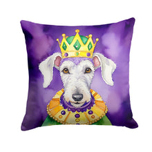 Load image into Gallery viewer, Bedlington Terrier King of Mardi Gras Throw Pillow - 14x14 Decorative Pillow – Art for Your Home &amp; Patio