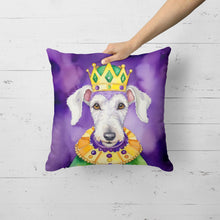 Load image into Gallery viewer, Bedlington Terrier King of Mardi Gras Throw Pillow