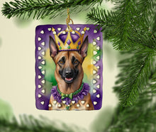 Load image into Gallery viewer, Belgian Malinois King of Mardi Gras Porcelain Ornament
