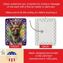 Load image into Gallery viewer, Belgian Malinois King of Mardi Gras Porcelain Ornament