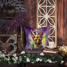 Load image into Gallery viewer, Belgian Malinois King of Mardi Gras Throw Pillow - 14x14 Decorative Pillow – Art for Your Home &amp; Patio