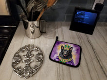 Load image into Gallery viewer, Belgian Sheepdog King of Mardi Gras Pot Holders - Set of 2 Decorative Kitchen Helpers | Made in the USA