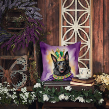 Load image into Gallery viewer, Belgian Sheepdog King of Mardi Gras Throw Pillow - 14x14 Decorative Pillow – Art for Your Home &amp; Patio