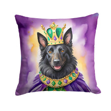 Load image into Gallery viewer, Belgian Sheepdog King of Mardi Gras Throw Pillow - 14x14 Decorative Pillow – Art for Your Home &amp; Patio