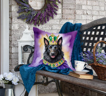Load image into Gallery viewer, Belgian Sheepdog King of Mardi Gras Throw Pillow