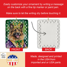 Load image into Gallery viewer, Belgian Tervuren King of Mardi Gras Porcelain Ornament