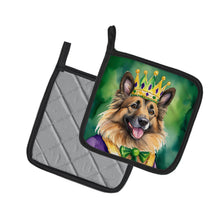 Load image into Gallery viewer, Belgian Tervuren King of Mardi Gras Pot Holders - Set of 2 Decorative Kitchen Helpers | Made in the USA