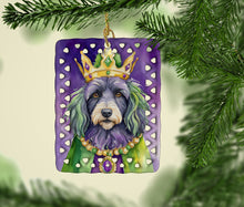 Load image into Gallery viewer, Bergamasco Sheepdog King of Mardi Gras Porcelain Ornament