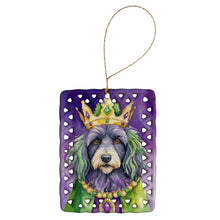 Load image into Gallery viewer, Bergamasco Sheepdog King of Mardi Gras Porcelain Ornament