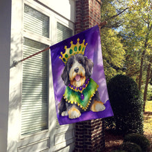 Load image into Gallery viewer, Bernedoodle King of Mardi Gras House Flag