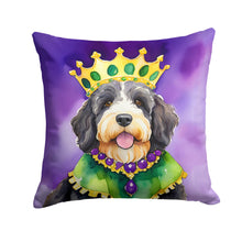 Load image into Gallery viewer, Bernedoodle King of Mardi Gras Throw Pillow - 14x14 Decorative Pillow – Art for Your Home &amp; Patio