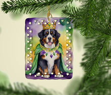 Load image into Gallery viewer, Bernese Mountain Dog King of Mardi Gras Porcelain Ornament