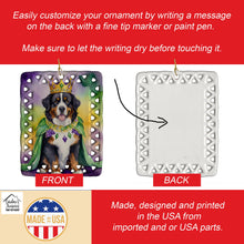 Load image into Gallery viewer, Bernese Mountain Dog King of Mardi Gras Porcelain Ornament