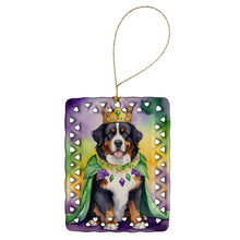 Load image into Gallery viewer, Bernese Mountain Dog King of Mardi Gras Porcelain Ornament