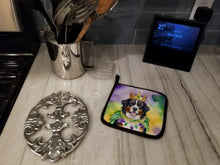 Load image into Gallery viewer, Bernese Mountain Dog King of Mardi Gras Pot Holders - Set of 2 Decorative Kitchen Helpers | Made in the USA