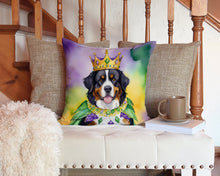 Load image into Gallery viewer, Bernese Mountain Dog King of Mardi Gras Throw Pillow - 14x14 Decorative Pillow – Art for Your Home &amp; Patio