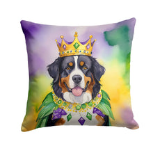 Load image into Gallery viewer, Bernese Mountain Dog King of Mardi Gras Throw Pillow - 14x14 Decorative Pillow – Art for Your Home &amp; Patio