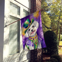 Load image into Gallery viewer, Bichon Frise King of Mardi Gras House Flag