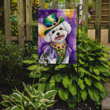 Load image into Gallery viewer, Bichon Frise King of Mardi Gras Garden Flag - Vibrant Dog-Themed Yard Decor by Caroline's Treasures