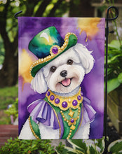 Load image into Gallery viewer, Bichon Frise King of Mardi Gras Garden Flag - Vibrant Dog-Themed Yard Decor by Caroline's Treasures