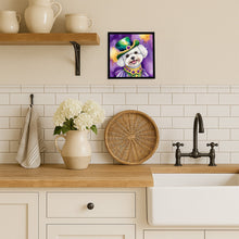 Load image into Gallery viewer, Bichon Frise King of Mardi Gras Framed Metal Print