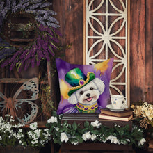 Load image into Gallery viewer, Bichon Frise King of Mardi Gras Throw Pillow - 14x14 Decorative Pillow – Art for Your Home &amp; Patio