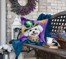 Load image into Gallery viewer, Bichon Frise King of Mardi Gras Throw Pillow