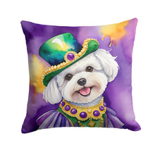 Load image into Gallery viewer, Bichon Frise King of Mardi Gras Throw Pillow