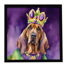 Load image into Gallery viewer, Bloodhound King of Mardi Gras Framed Metal Print