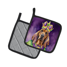 Load image into Gallery viewer, Bloodhound King of Mardi Gras Pot Holders - Set of 2 Decorative Kitchen Helpers | Made in the USA