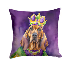 Load image into Gallery viewer, Bloodhound King of Mardi Gras Throw Pillow - 14x14 Decorative Pillow – Art for Your Home &amp; Patio