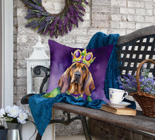 Load image into Gallery viewer, Bloodhound King of Mardi Gras Throw Pillow