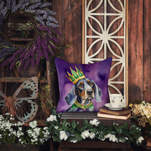 Load image into Gallery viewer, Bluetick Coonhound King of Mardi Gras Throw Pillow - 14x14 Decorative Pillow – Art for Your Home &amp; Patio