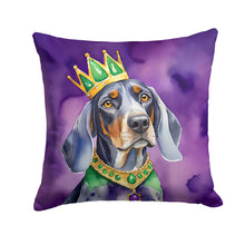 Load image into Gallery viewer, Bluetick Coonhound King of Mardi Gras Throw Pillow - 14x14 Decorative Pillow – Art for Your Home &amp; Patio