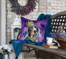 Load image into Gallery viewer, Bluetick Coonhound King of Mardi Gras Throw Pillow