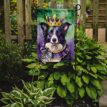 Load image into Gallery viewer, Border Collie King of Mardi Gras Garden Flag - Vibrant Dog-Themed Yard Decor by Caroline's Treasures